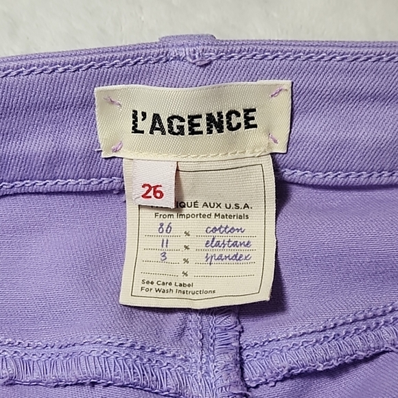 L'agence Margot High Rise Coated Lavender Skinny Jeans 26 - Picture 5 of 10